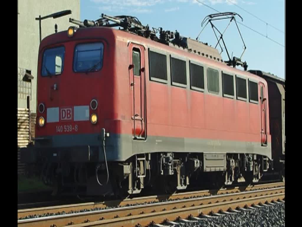 140 539-8 bringt ihren Gz in Richtung Sden. Aufgenommen am 08.07.2010 in Ludwigsau-Friedlos.