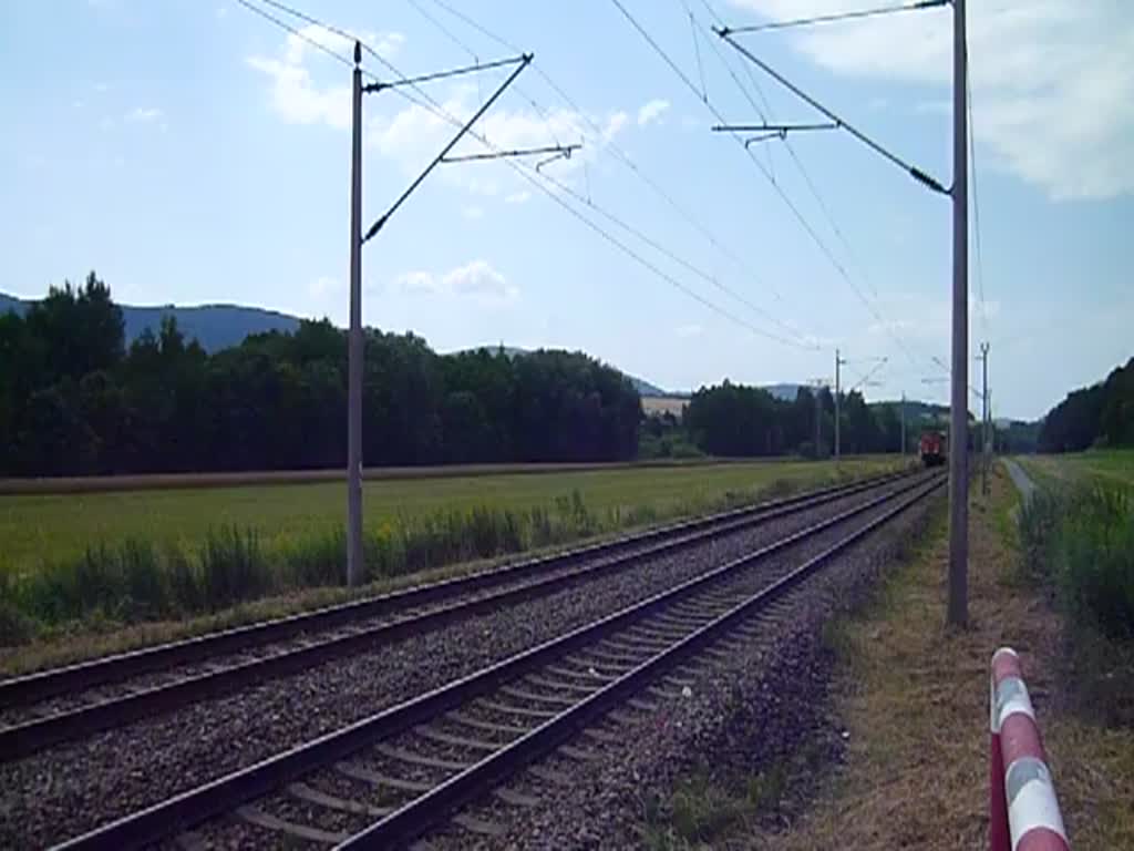 151 024-7 der RBH fuhr am 03.08.13 Lz durch Remschtz gen Saalfeld/Saale.