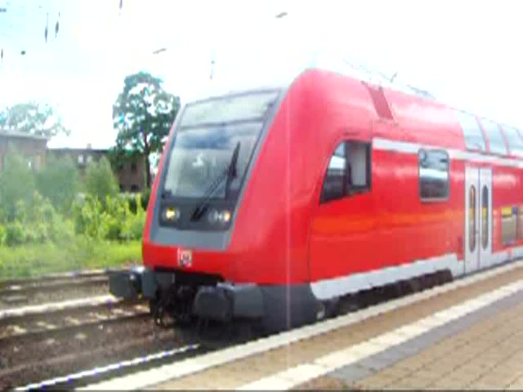 Am Gleis 4 fhrt heute ausnamsweise der RE2 nach Cottbus ab. Lbbenau/Spreewald den 30.05.2006