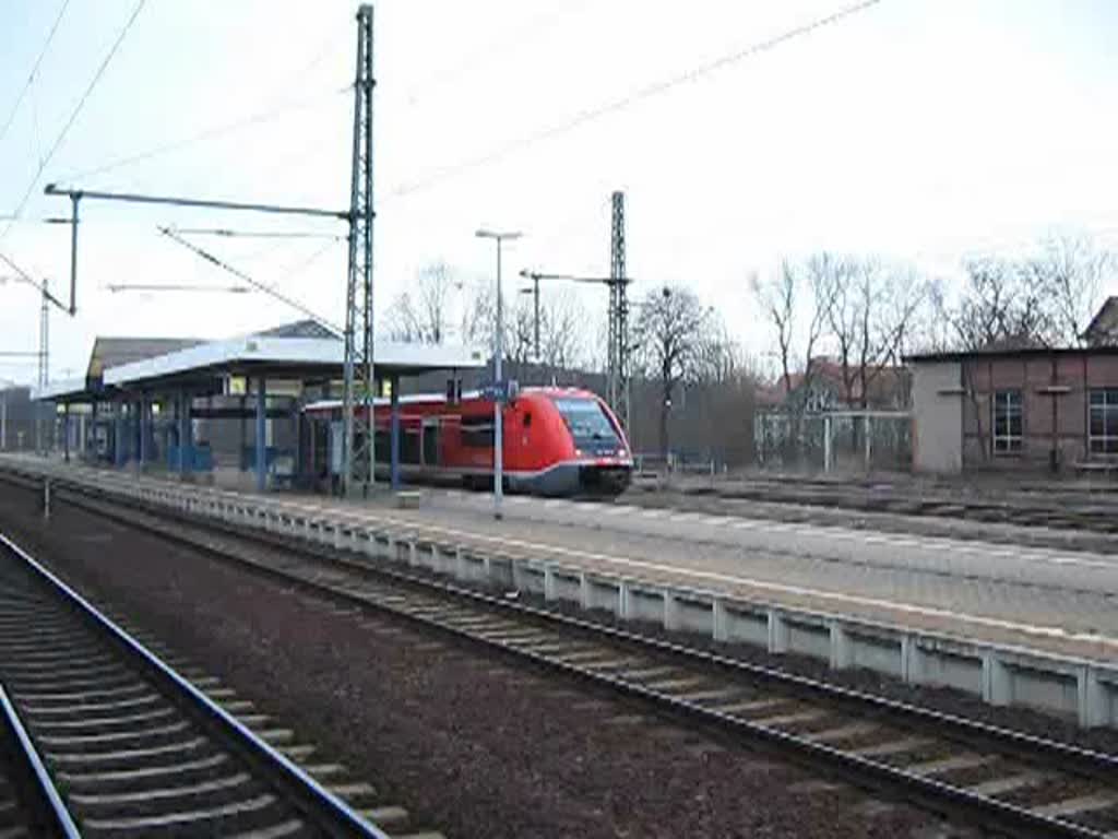 Der  Walfisch  641 035-1 verlsst den Bahnhof Gotha. 14.03.2009.
