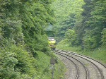 5537 + 5505 in der Steigung bei Nouvelaer in Richtung Aachen-West. Linie 24. Aufgenommen am 14/06/2008 von der Brcke bei Nouvelaer