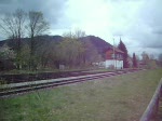 BOB Bayrische Oberland Bahn BOB aus Bayrisch Zell in Schliersee. Im Vordergrund die 
Strecke nach Holzkirchen. (01.05.08)
