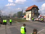 BR 03 18 201, 03 2204, 03 1010 fahren zur Drehscheibe in den Nachbarort Leszno. Einige zeit sp�ter werden sie in anderer Fahrtrichtung wieder in Wolsztyn ankommen. 3.5.2008