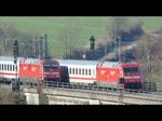 BR 101 mit Zugen IC Begegnung auf dem Altenbekener Viadukt. Aufgenommen am 07.04.2010.