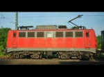 BR 140 mit Zugen 140 774-1 mit Containerzug in Fahrtrichtung Norden am 14.06.2010 durch Eschwege West.