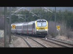 BR 3000 E-Lok  3009 mit Ir aus Richtung Liers, gleich danach Lok 3017 mit Ir in Richtung Liers. Aufgenommen in Bovigny (B) am 14.03.2009.