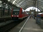 br-612-regioswinger-dbag RE3784 von Dresden Hbf.nach N�rnberg Hbf.bei der Ausfahrt im Bahnhof Dresden.(15.08.09)