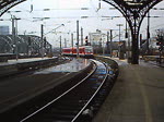 Die Br 628 bei der Einfahrt in den K�lner Hbf ...