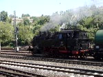 BR 64 Die Br. 64 419 bei der Ausfahrt des Aalener G�terbereiches. Aufgenommen im April 07.