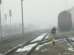 Br 750 bei der Ausfahrt aus dem Bhf. Michalovce am 21.12.2011