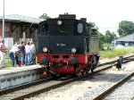 BR 91 Dampflok BR 91 134 -DR- rangiert im Bahnhof Parchim 02.08.2009