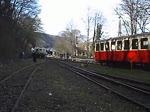 Brohltalbahn Die D5 kommt mit einem Foto G�terzug in den Bahnhof Brohl anlass war Dampfspektakel und 175 Jahre Deutsche Eisenbahn am 2.4.10