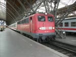 Die 115 114-1 verlie am 18.7.10 mit wahrscheinlich IC 1856 von Halle(S) nach Frankfurt(M) den Leipziger Hbf.