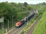 WLE 71  Lippstadt  (G 1204BB) verlt am 7. Juni 2011 mit VTG-Hochbordwaggons, beladen mit Schrott die Langendreer Kurve in Richtung Witten.
