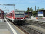 Am 27.6.2010 verlsst der Triebzug 628 462 den Bahnhof von Wasserbillig, um seine Fahrt in Richtung Trier fortzusetzen.