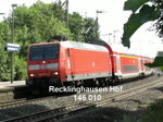 RE 2 mit 146 010 erreicht am 16. Juli 2010 aus Mnchengladbach kommend Recklinghausen Hbf.