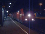 Abfahrt einer 146 auf der Gubahn aus dem Bahnhof Herrenberg mit eingeschaltetem Fernlicht am 01.01.2007