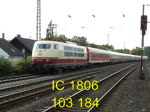 IC 1806 mit 103 184 am 1. Oktober 2010 bei seiner Fahrt durch Mlheim an der Ruhr.
