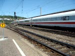 InterCityExpress 596 von Mnchen Hbf nach Berlin Ostbahnhof ber Stuttgart, Kassel W., Braunschweig und Berlin Spandau hat Ausfahrt aus Bahnhof Ulm Hbf.