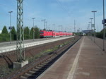 ICE 1508 nach Hamburg-Altona durchfhrt hier den Bahnhof Leipzig/Messe.Aufgenommen am 06.05.2011 in Leipzig