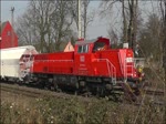 Kalkzug mit DB 265 016 am 18. März 2015 in Ratingen-Lintorf.
