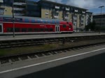 Am 07.07.12 fhrt eine Dostogarnitur mit Steuerwagen vorraus als IRE 4228 von Lindau Hbf nach Stuttgart Hbf aus Friedrichshafen Stadt aus.