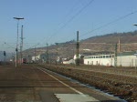 Ein RE Doppelstockzug in Richtung Ulm, geschoben von einer 146.2 fhrt in den Bahnhof Esslingen (Neckar) ein. (24.12.2007)
