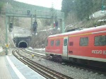 Ausfahrt aus Bahnhof Oberhof(Thr.) und Einfahrt in den Brandleitetunnel Regionalexpress nach Erfurt.