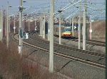 Zwischen Baden-Baden und Bhl: Stadtbahn S4 (80 km/h) meets TGV-POS (250 km/h). Vom TGV wurde ich berrascht, sonst htt ich den anfangs mehr in den Fokus genommen. Die  Lackierung  vom Triebkopf sieht irgendwie anders aus als sonst. Die Aufnahme entstand am 24. Februar 2008 um ca. 15 Uhr. (0:39 Minuten)