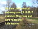 Dezemberimpressionen der Lößnitzgrundbahn am Dippelsdorfer Teich und im Lößnitzgrund. 29.12.2013 zwichen  13:00 Uhr und 14:00 Uhr.