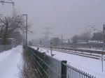Berliner U-Bahn im Schnee, zwischen Tierpark und Biesdorf Sd.