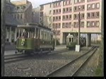 Fahrt mit historischen Straßenbahnen am 12. April 1992 durch Gera.