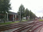 Straenbahnlinie 8 nach Paunsdorf-Nord an der Haltestelle Schnauer Ring.(25.8.2010)