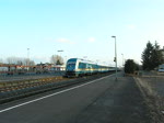223 072 verlsst Wiesau/Oberpfalz mit ein Alex nach Hof und trifft auf eine Vogtlandbahn. 17.03.09