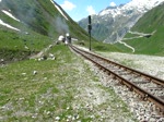 DFB Dampfbahn Furka-Bergstrecke HG 3/4 1 der DFB kurz vor dem Furka-Scheiteltunnel am 28.06.2010