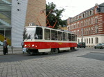 dresden-niederflurwagen-haltestellen-strecken DVB. Nr.226 verl�sst am 11.07.'09, als N3, die Haltestelle Betriebshof Trachenberge und f�hrt in den Betriebshof ein (Tag der offenen T�r)