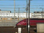 Thalys Triebzug verlsst den Bahnhof Brssel Midi in Richtung Oostende am Morgen des 14.02.2009.