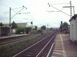 himmelstadt 185 011-4 durchfuhr am 4.8.10 mit einem gemischtem G�terzug Himmelstadt in Richtung Gem�nden.
