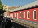 Ankunft und Abstellung einer Triebwagengarnitur der Ferrovia Circumetna (FCE) in Catania Borgo am 21. Oktober 2013.