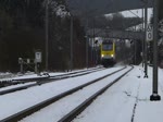 CFL 3008 aus Richtung Kautenbach wird in kürze den Bahnhof von Wilwerwiltz erreichen.