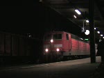 Eine BR 181 209-8 zieht die bunten Wagen der BB als EuroNight EN 265 a.k.a.  Orient-Express  am Abend des 19. Januar 2008 um 22:42 Uhr aus dem Bahnhof Kehl in Richtung Wien Westbahnhof. Es sind nur 5 Waggons. Darunter Schlaf- und Liegewagen.