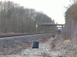 Einfahrt der Prignitzer Eisenbahn in den Bahnhof Gronau kommend als ...