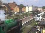 Sonderzug  VIP Cargo  aus Poznan fhrt mit der schnen Helena (Pm36-2) in Wolsztyn ein.