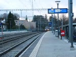 Die Re 465 017 f�hrt am 24.02.2009 mit einem Hupac-Zug ...