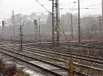 Schotterprofiliermaschine Am 25.03.2009 fuhr eine Schotterprofiliermaschine in den Seelze in den Rangierbahnhof ein