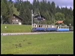 MOB BDe 4/4 Nr. 27 ist am 30. September 1992 zwischen Saanenmser und Gstaad unterwegs.