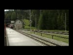 Rhtische Bahn 2008 - In Preda, am 5.865m langen Albula-Tunnel finden planmig Zugkreuzungen statt. Ge 4/4 III 650  Seewis im Prttigau  hat am 08.06.2008 den RE 1128 St. Moritz-Chur am Haken. Mit diesem Zug wird eine Garnitur des Glacier Express mitgefhrt, der in Preda brigens nur zum einsteigen hlt!