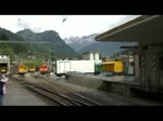 Graubnden 2010 - Die wohl lteste Rangierlok der RhB, die Ge 2/2 161 aus dem Jahr 1911 ist am 14.06.2010 in Poschiavo zu Gange.