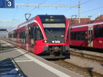 GTW RABe 526 260  Luzerner Hinterland  als S52 nach Bern bei der Ausfahrt aus dem Bahnhof Kerzers. 18.01.2010