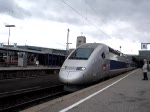 stuttgart-hbf Abfahrt des TGV-Pos vom Stuttgarter Hbf in richtung Abstellgruppe.
Aufgenommen am 3.July 2007